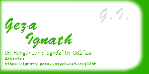 geza ignath business card